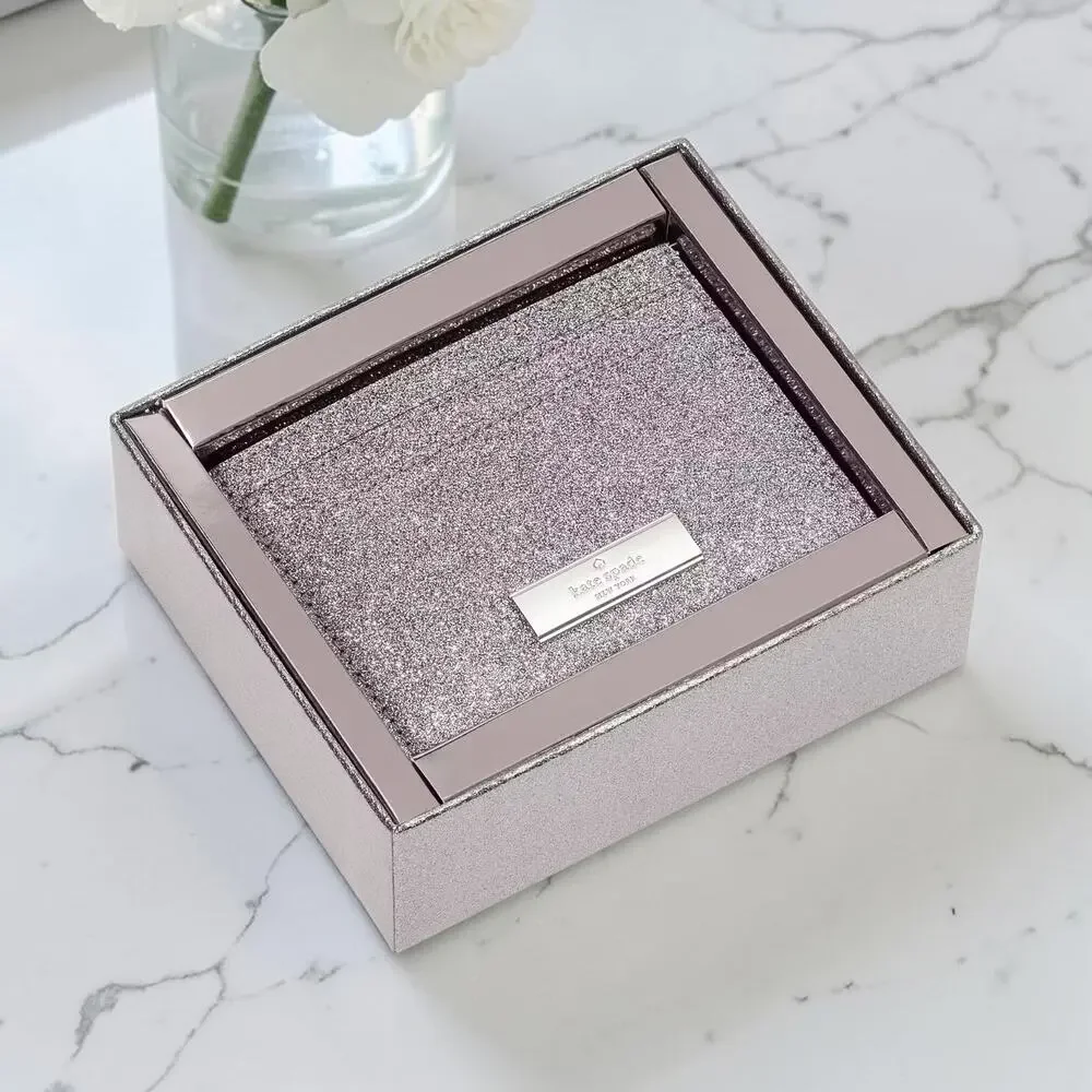 Kate Spade Kenzie Boxed Glitter Small Cardholder in Candied Flower KJ006